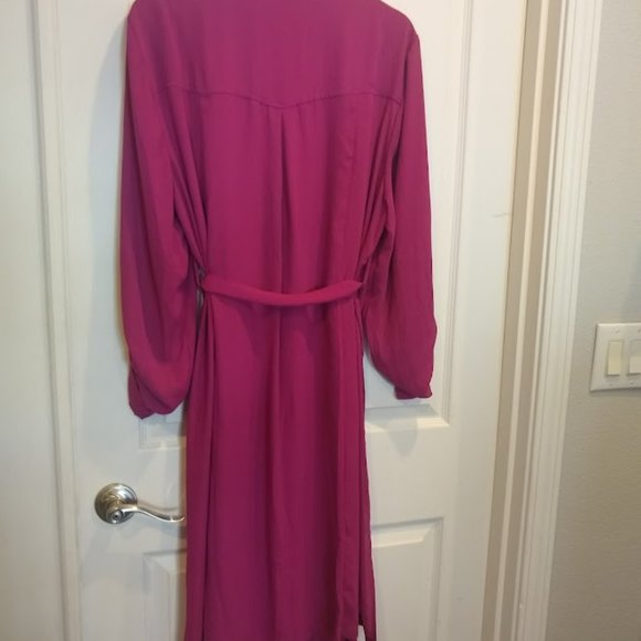 NWT Torrid Magenta Chiffon Trench Coat 1X 14-16 Plus - Picture 10 of 11